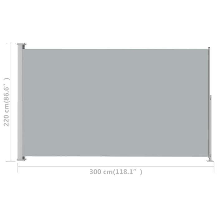 vidaXL || vidaXL Patio Retractable Side Awning 86.6"x118.1" Gray 313425