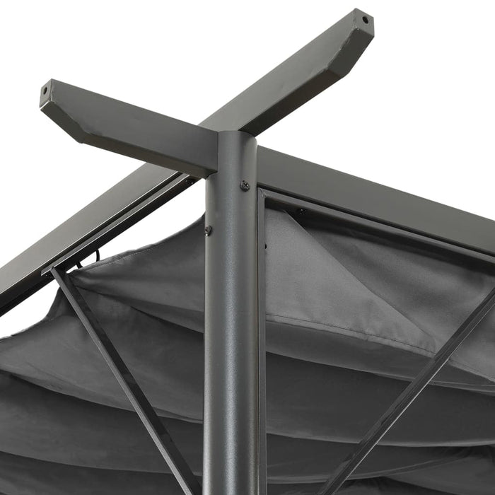 vidaXL || vidaXL Pergola with Retractable Roof Anthracite 9.8'x9.8' Steel 0.6 oz/ft²