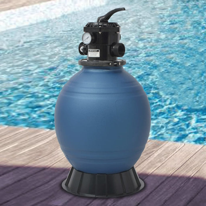 vidaXL || vidaXL Pool Sand Filter with 6 Position Valve Blue 18 inch 91169