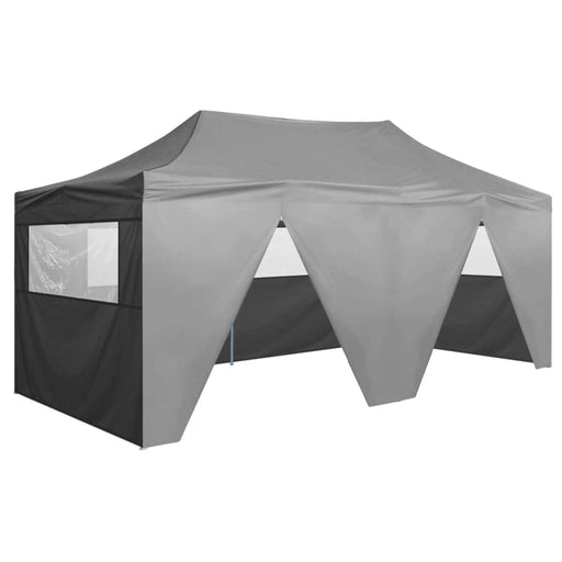 vidaXL || vidaXL Professional Folding Party Tent with 4 Sidewalls 118.1"x236.2" Steel Anthracite