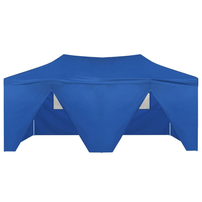 vidaXL || vidaXL Professional Folding Party Tent with 4 Sidewalls 118.1"x236.2" Steel Blue