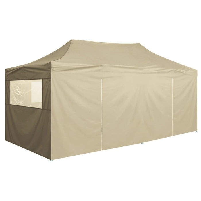 vidaXL || vidaXL Professional Folding Party Tent with 4 Sidewalls 118.1"x236.2" Steel Cream