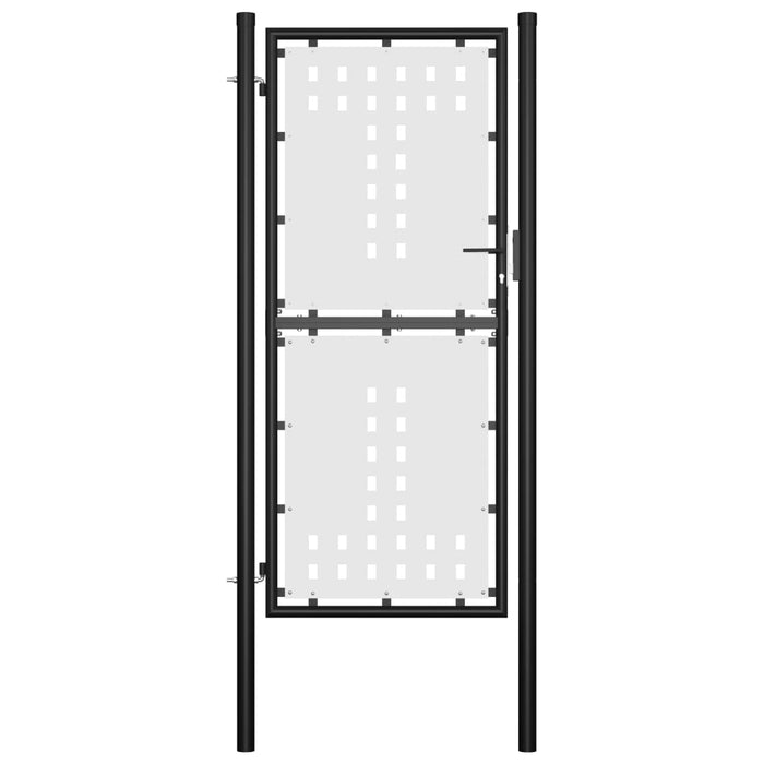 vidaXL || vidaXL Single Door Fence Gate 39.4" x 68.9" Black 145756
