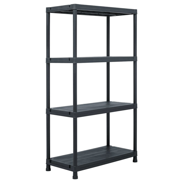 vidaXL || vidaXL Storage Shelf Racks 2 pcs Black 23.6"x11.8"x54.3" Plastic 276251