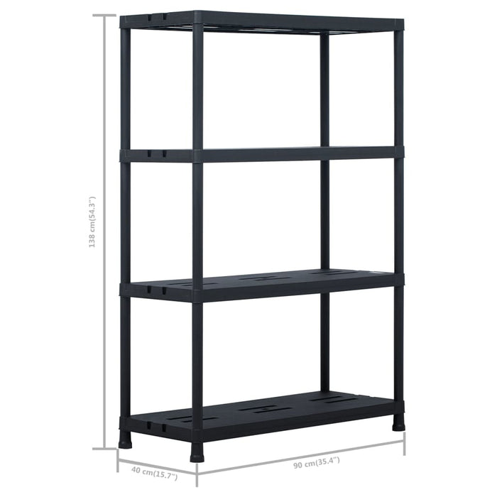 vidaXL || vidaXL Storage Shelf Racks 2 pcs Black 485 lb 35.4"x15.7"x54.3" Plastic 276262