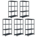 vidaXL || vidaXL Storage Shelf Racks 5 pcs Black 23.6"x11.8"x54.3" Plastic 276252