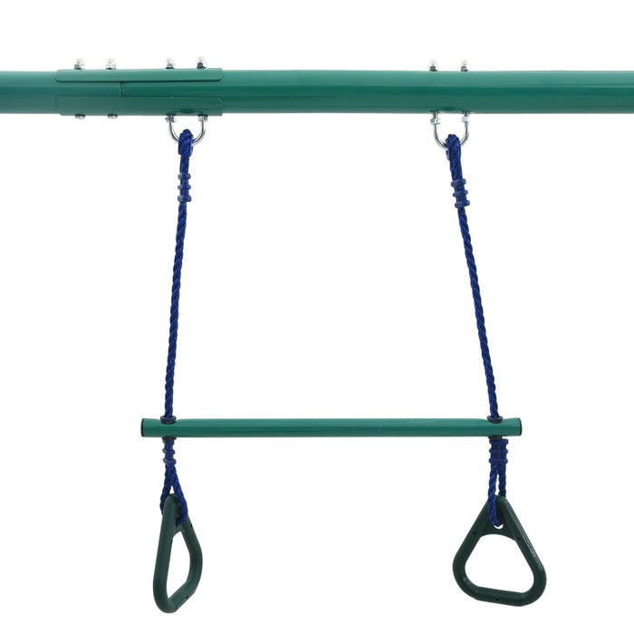 vidaXL || vidaXL Swing Set with Gymnastic Rings and 4 Seats Steel 92315