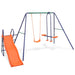 vidaXL || vidaXL Swing Set with Slide and 3 Seats Orange 91359