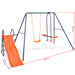 vidaXL || vidaXL Swing Set with Slide and 3 Seats Orange 91359