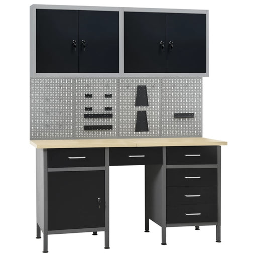 vidaXL || vidaXL Workbench with Four Wall Panels and Two Cabinets 3053434
