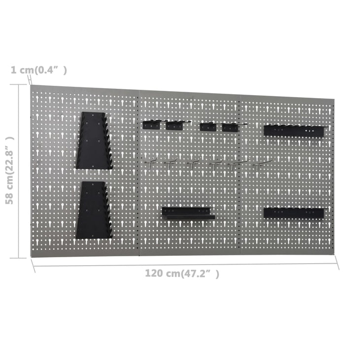 vidaXL || vidaXL Workbench with Three Wall Panels and One Cabinet 3053437