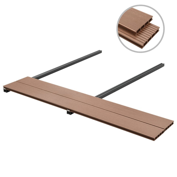 vidaXL || vidaXL WPC Decking Boards with Accessories 215 sq.ft 86.6" Brown 273810