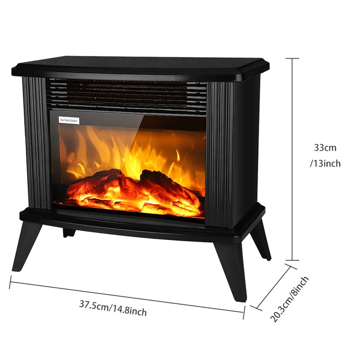 inQ Boutique || ZOKOP American Standard 1500w Vertical Fireplace Mechanical Type Two Gears/Fake Firewood/Single Color/Hot Wire Black XH